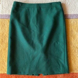 J. Crew Holiday green wool pencil skirt 10